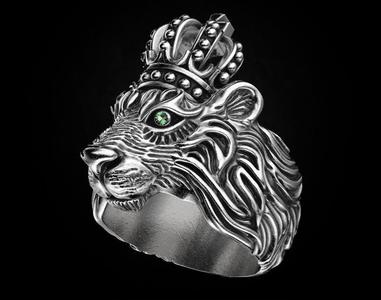 Stylish ring Lion with a crown 451