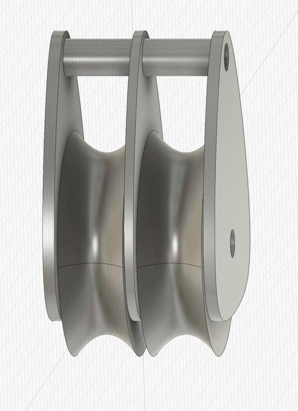 Double Sheet Block for Sailing 48 mm Sheaves