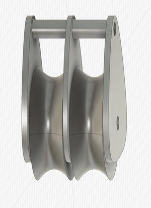 Double Sheet Block for Sailing 48 mm Sheaves