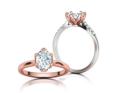 Tulip Head 8×6 Oval Stone Solitaire Engagement Ring 1ct Oval