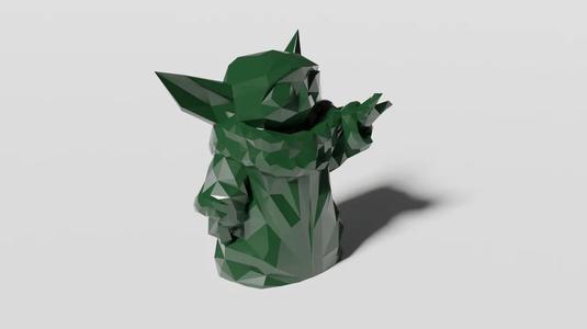 Low Poly Grogu (Baby Yoda) (No Supports) (FIXED)