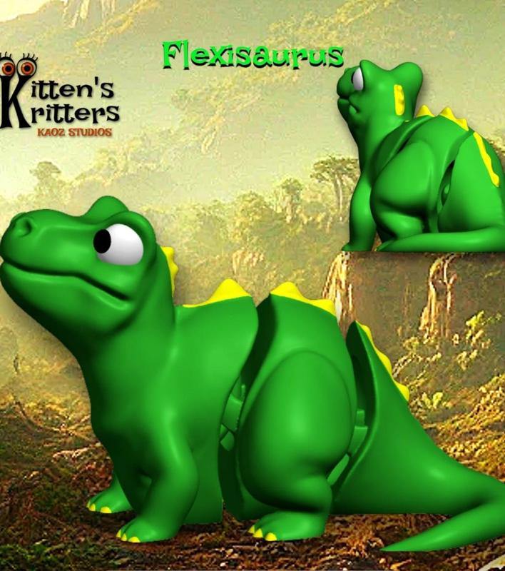 Flexi Dinosaur Toy – Print in Place – No Supports
