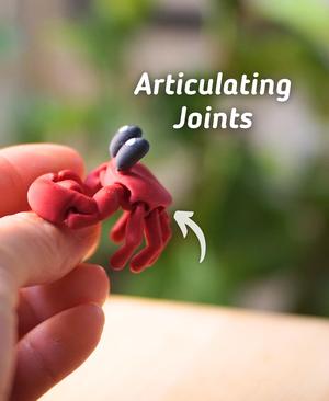 Crabby Crab  – Articulated Fidget crab – Ludo 3D Printed Flexy Fidget Toy