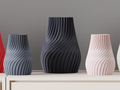 Modern Vase. Easy Print Sweeping Twisted Vase