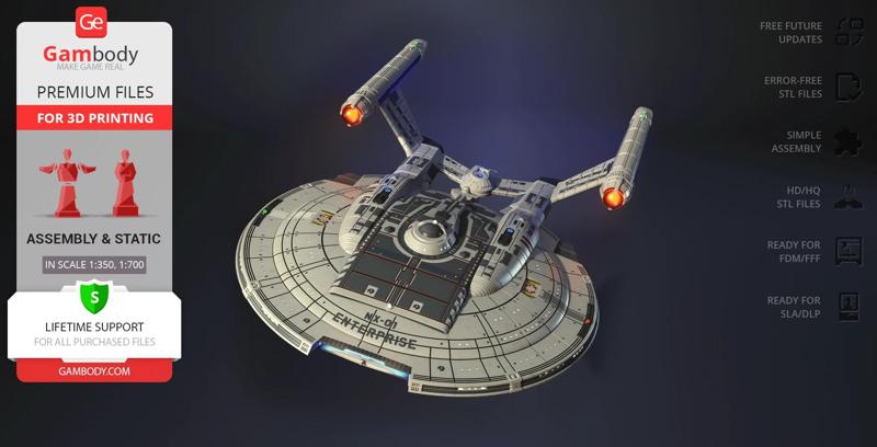 Enterprise NX-01 STL Files for 3D Printing | Assembly Model