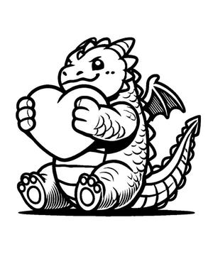 Leather Stamp 100mm Chunky Love Dragon.stl
