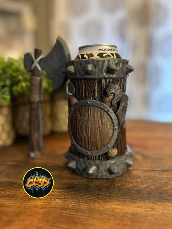 Tavern Stein Can Koozie – Viking Axe R2 – Tallboy and 12oz