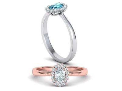 Diana Classic Ring Engagement ring 6×4 Oval stone 3dmodel