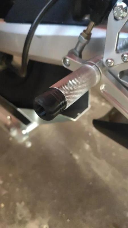 plastic element from MT12 pit bike footpegs (slightly modified)