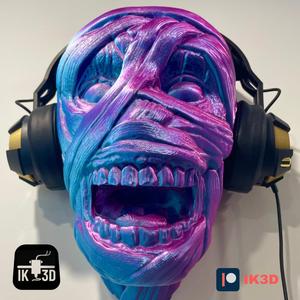 MUMMY HEAD WALL MOUNTED HEADPHONES HOLDER – NO SUPPORTS