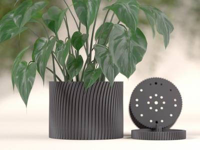 Modern Plant Pot with Hidden Drip tray