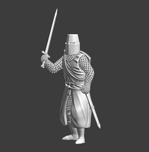 Medieval crusader Knight with sword