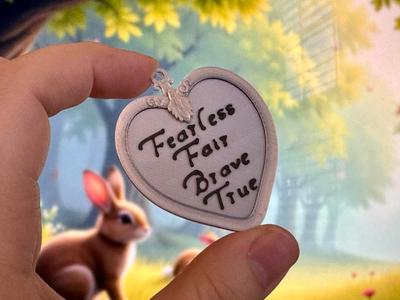 Snow White Fearless Fair Brave True Heart Keychain