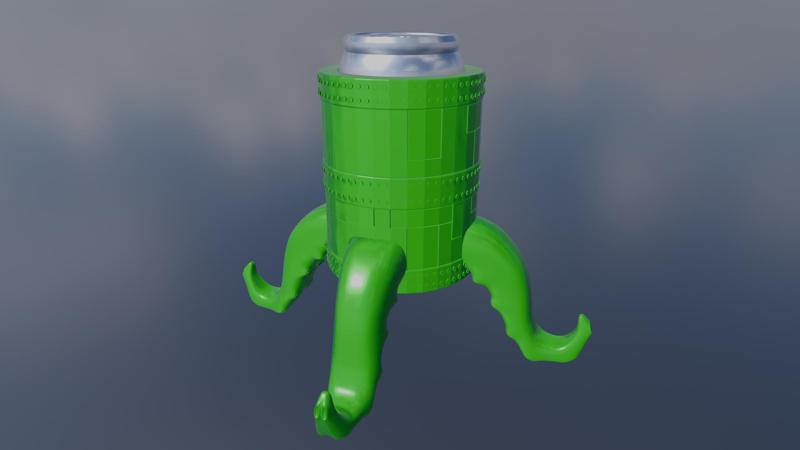 Naval Drum with Tentacle Beer Can Holder