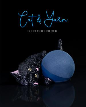 Cat and Yarn Echo Dot Holder