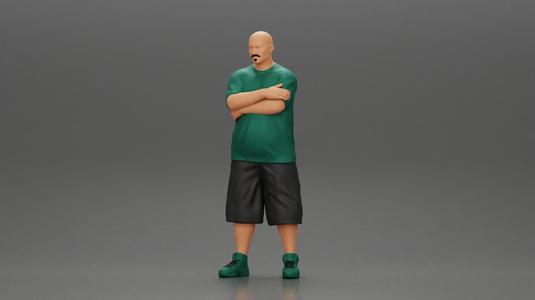 Fat Gangster standing and folding one’s arms