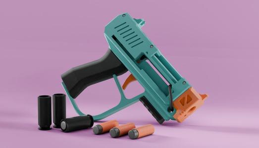 SKLEP mk1_Shell ejecting Nerf string blaster