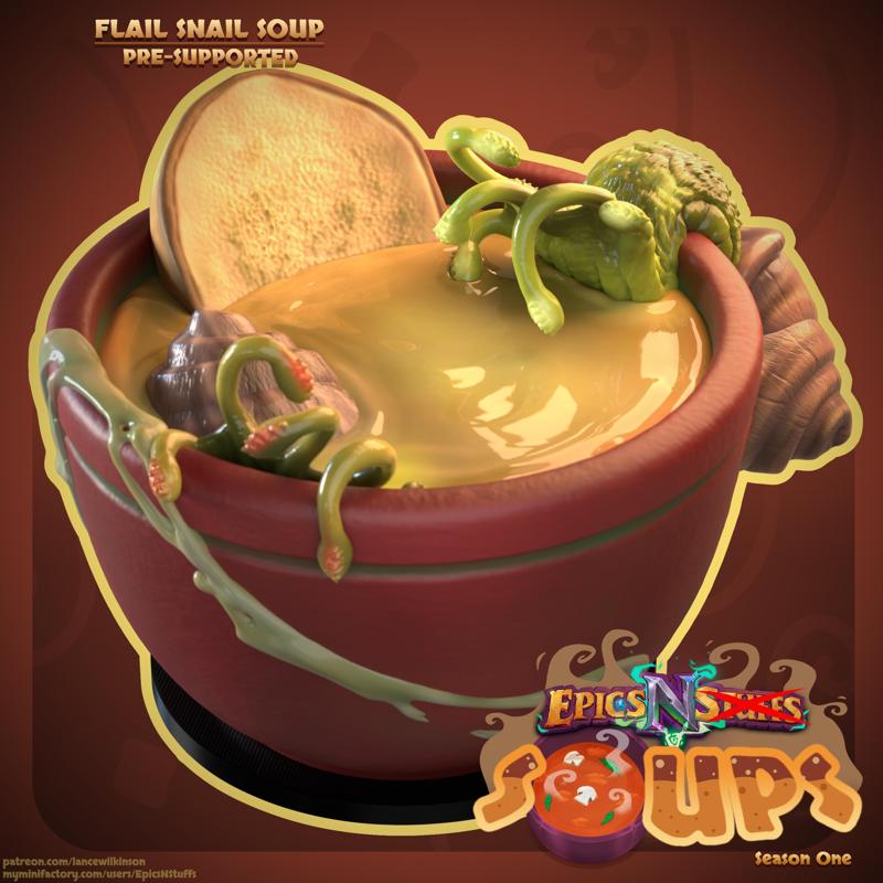 Flail Snail Soup Miniature – pre-supported