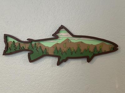 Trout Layered Wall Sculpture