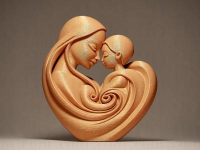 Mother holding a Child Sculpture