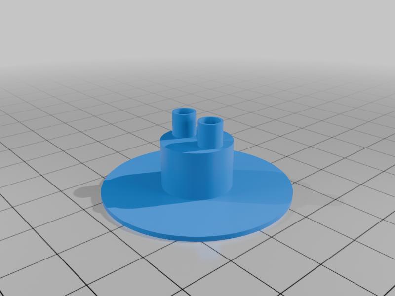 Modifiable 4mm aquarium hose funnel / splitter with two exits and glue-in plate