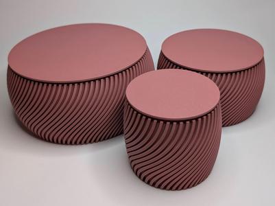 Round modern storage box set - 3 sizes