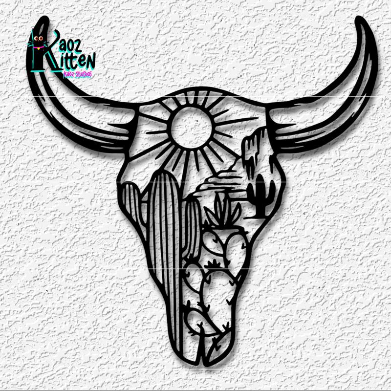 desert skull wall art mandala decor