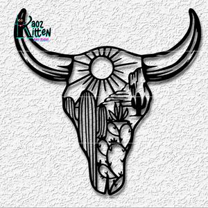 desert skull wall art mandala decor