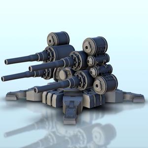 Quadruple barrel turret 1 (+ supported version) – MechWarrior Scifi Science fiction SF 40k