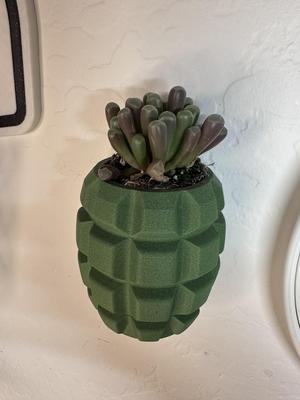MAKE LOVE (PLANT) NOT WAR – GRENADE SUCCULENT POT – wall mountable pot for small succulent plants