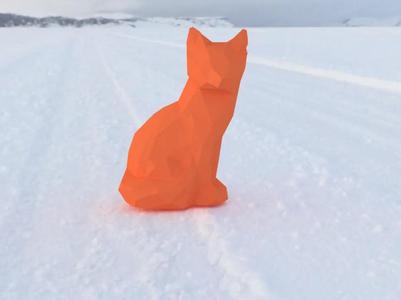 Cute low poly fox