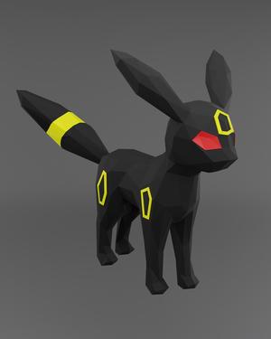 Low Poly Umbreon – Fan Art (Bambu Project and Multi-Part Included)
