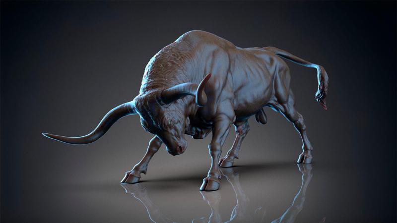 Bull – Texas Longhorn  I  3D Sculpting