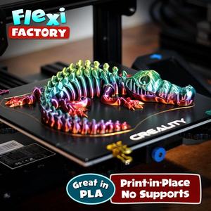 Cute Flexi Print-in-Place Crocodile with 3MF Included!