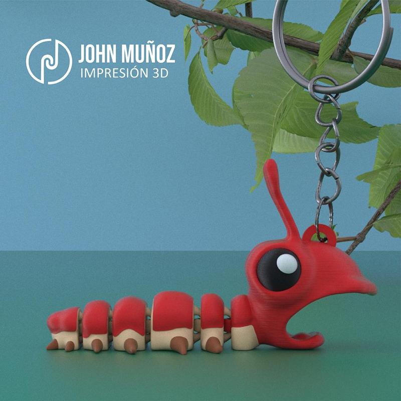 Articulated Caterpillar Keychain – Simpsons STL 3MF