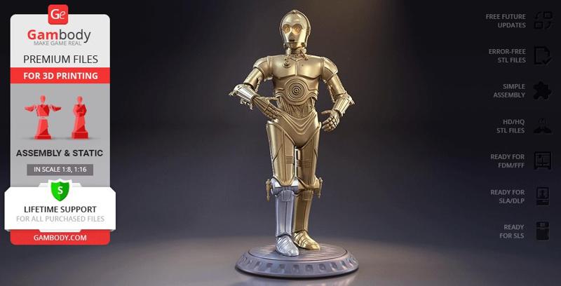 C-3PO 3D Printing Figurine | Assembly