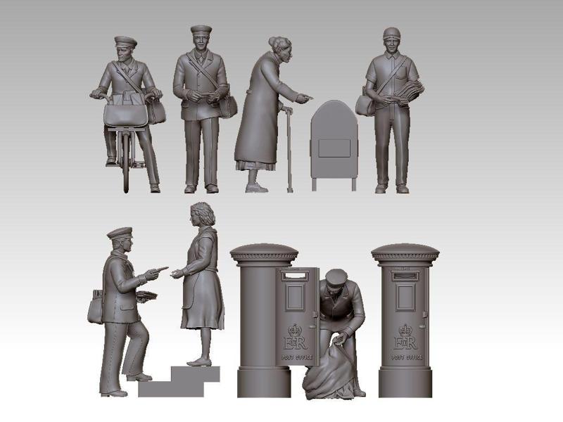 POSTMEN statue of man and woman