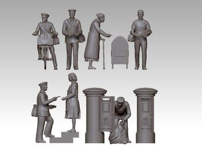 POSTMEN statue of man and woman
