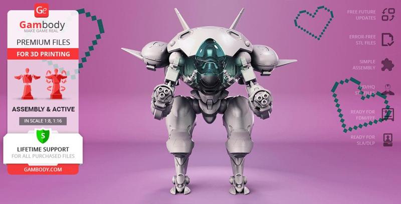D.Va’s Mech 3D Printing Model | Assembly + Action