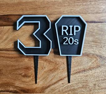 30 Cake Topper