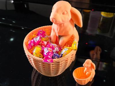 Easter Bunny Round Candy Basket