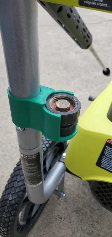Quick Connect holder for pressure washer hose
