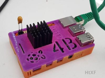 [BiggerHeatSinkCutout] Raspberry Pi 4 B Low Profile Case (Zip Tie Mountable)