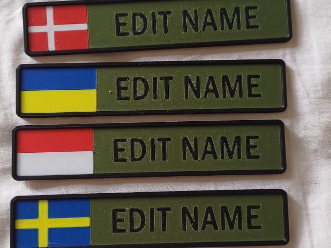 Name Tag With Flag