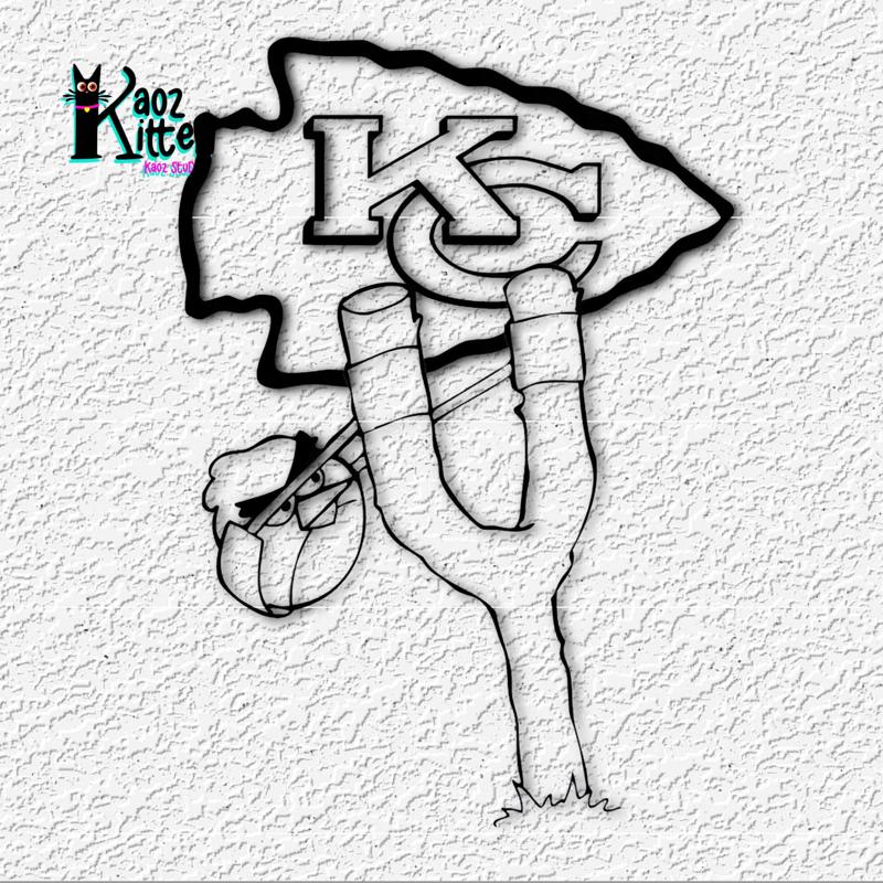 kc angry birds football goal post wall art kansas city chiefs logo decor