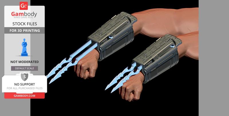 Predator Gauntlet Forearm Right With Removable Blades