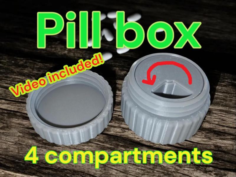 Travel Pillbox – 4 compartments. Video included!