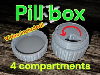 Travel Pillbox – 4 compartments. Video included!