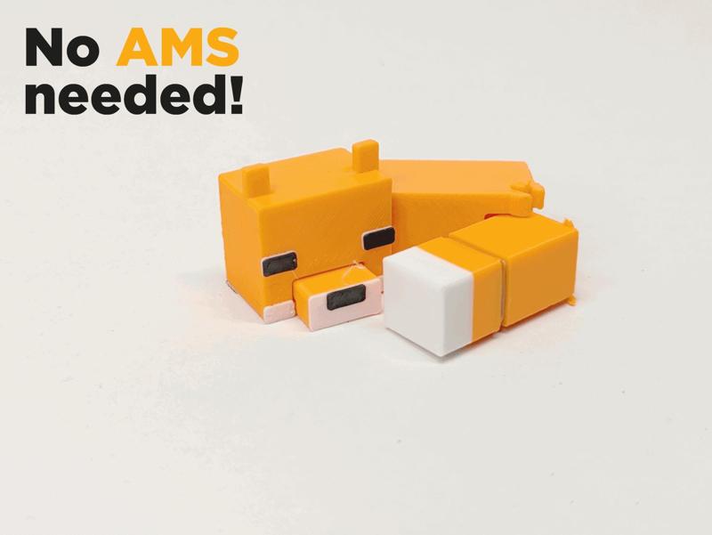 Minecraft Fox Kit Card – With and without AMS