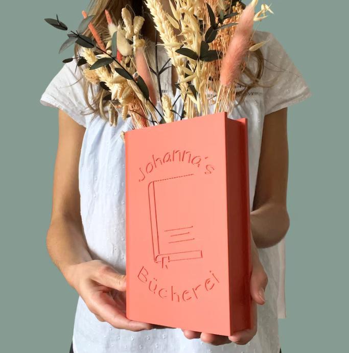 Buch Vase – Buch Vase für Trockenblumen – Buch Dekor – Bücherregal Deko
